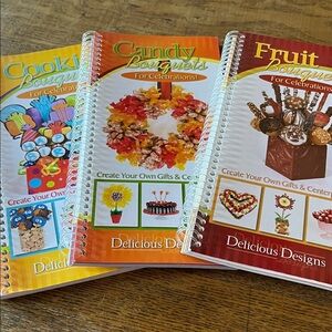 Set of Three Delicious Designs Create Your Own Bouquets Books Candy Fruit Cookie